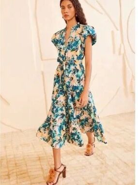 Ulla Johnson Floral Midi Ottilie Delphinium Dress, NWT, 2, $490